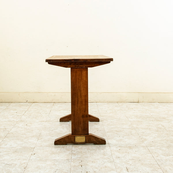 Walnut and Brass Bistro Table