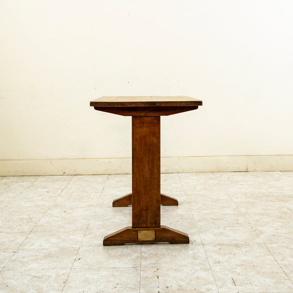 Walnut and Brass Bistro Table