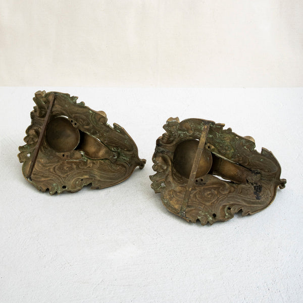 Pair of Bronze Billiard Pocket