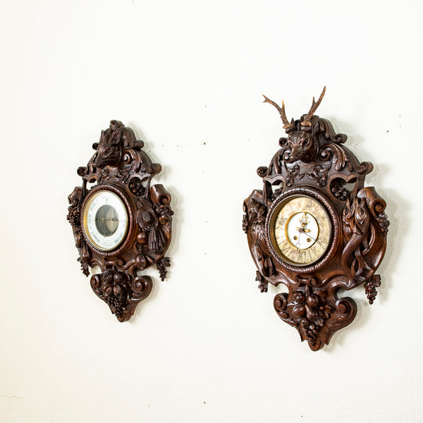Black Forest Barometer and Clock