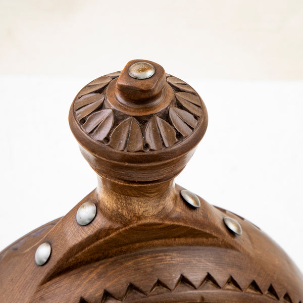 Hand Carved Wooden Flask