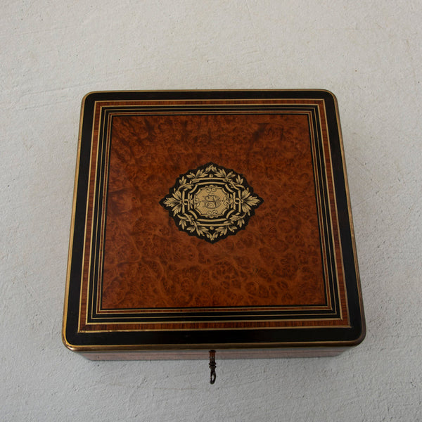 Marquetry Box Signed Tahan