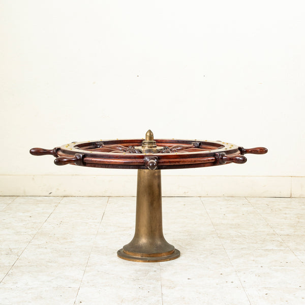 Oak and Brass Ship's Wheel