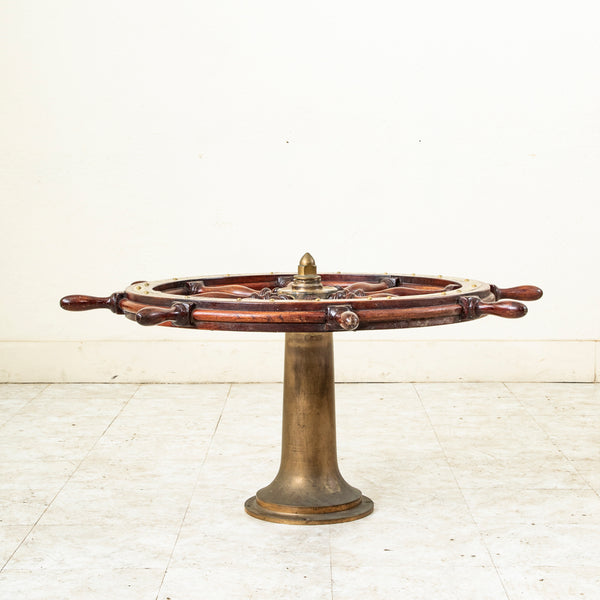 Oak and Brass Ship's Wheel