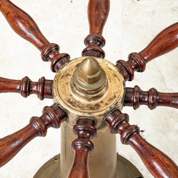Oak and Brass Ship's Wheel