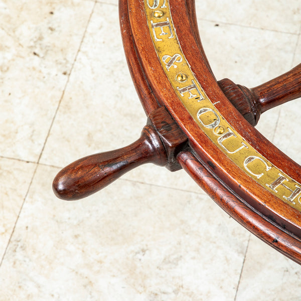 Oak and Brass Ship's Wheel