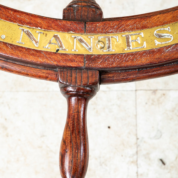 Oak and Brass Ship's Wheel