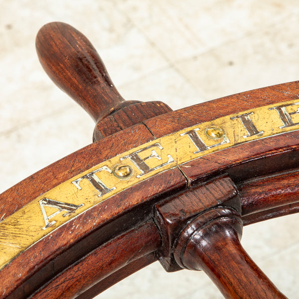 Oak and Brass Ship's Wheel