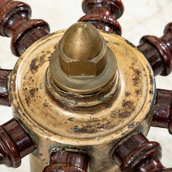 Oak and Brass Ship's Wheel