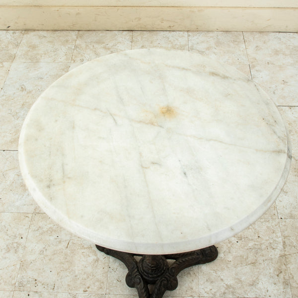 Iron and Marble Bistro Table