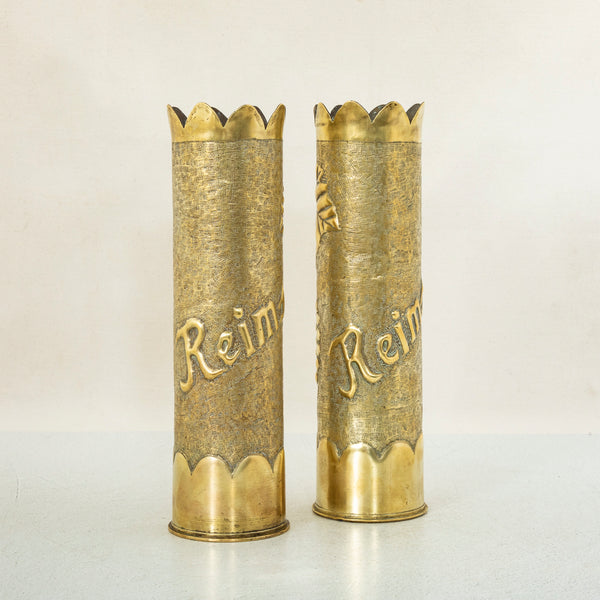 Pair of Trench Art Vases