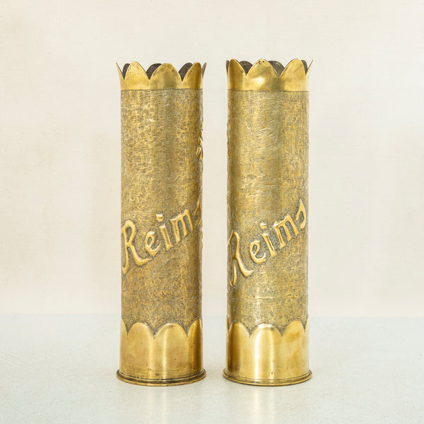 Pair of Trench Art Vases
