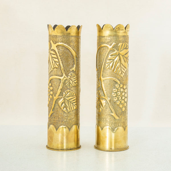 Pair of Trench Art Vases