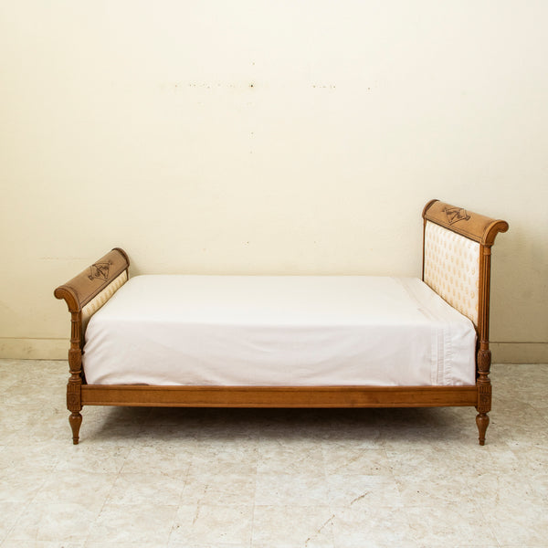 Hand Carved Oak Queen Bed