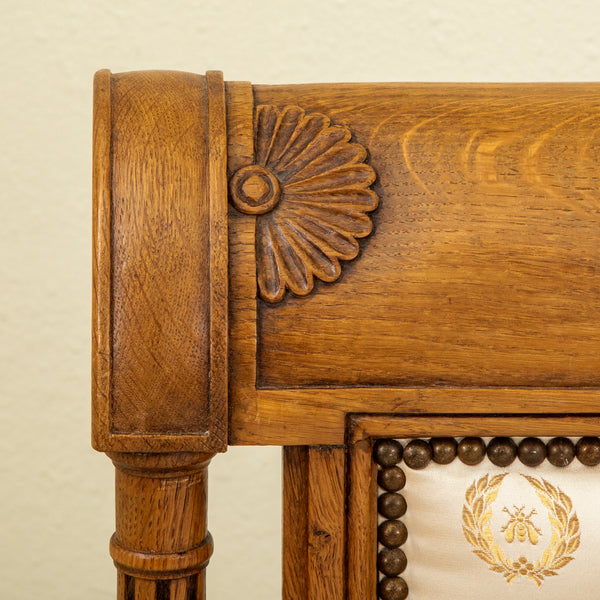Hand Carved Oak Queen Bed