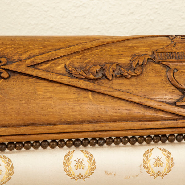 Hand Carved Oak Queen Bed
