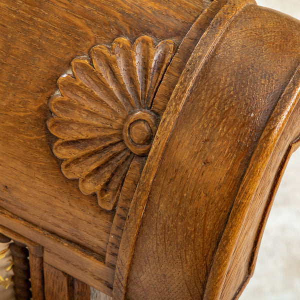 Hand Carved Oak Queen Bed