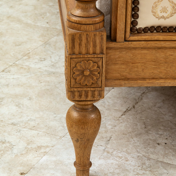 Hand Carved Oak Queen Bed