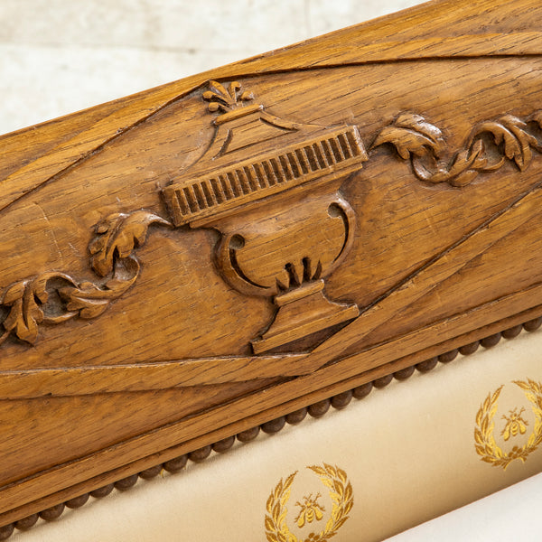 Hand Carved Oak Queen Bed