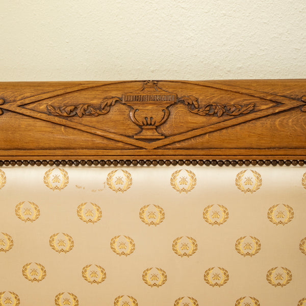 Hand Carved Oak Queen Bed