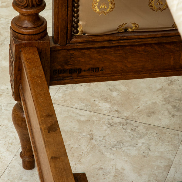 Hand Carved Oak Queen Bed