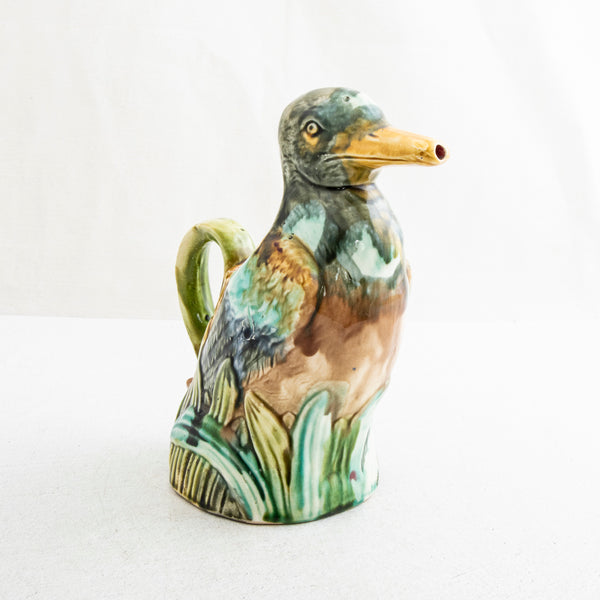 Majolica Duck Pitcher