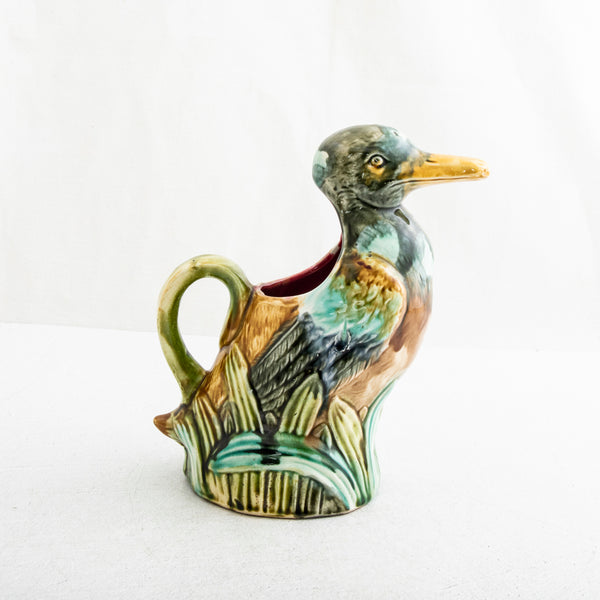 Majolica Duck Pitcher