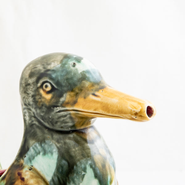Majolica Duck Pitcher
