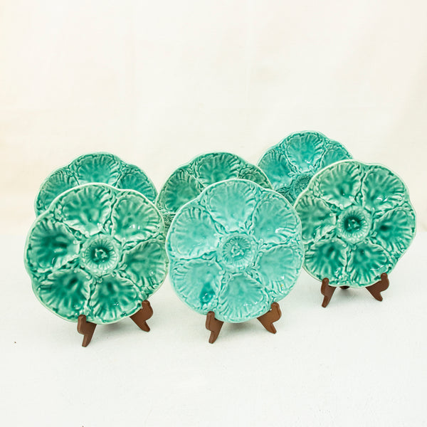 Set of Six Oyster Plates