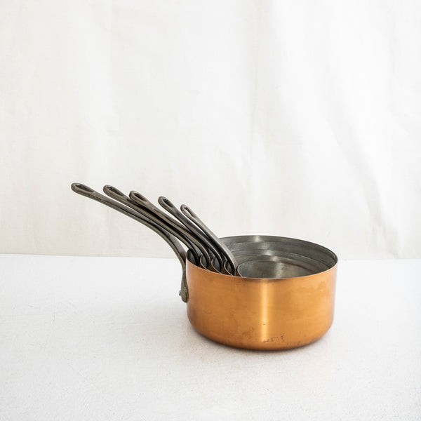 Set of Five Copper Pots