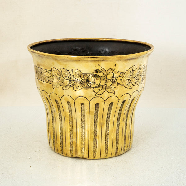 Brass Repousse Cachepot