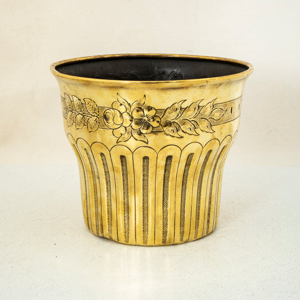 Brass Repousse Cachepot