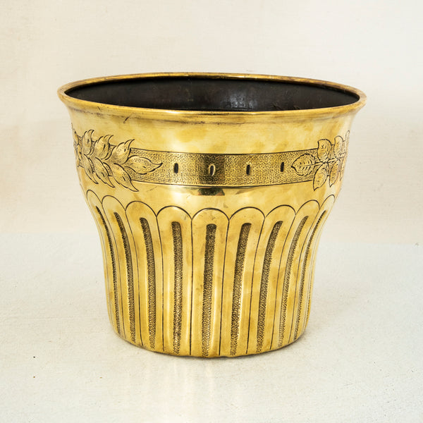 Brass Repousse Cachepot