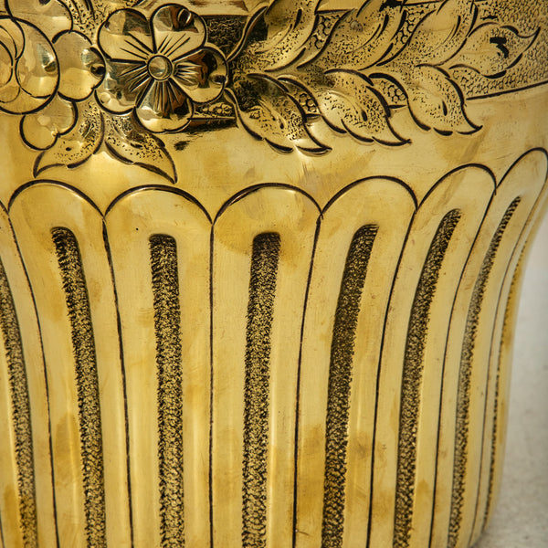 Brass Repousse Cachepot