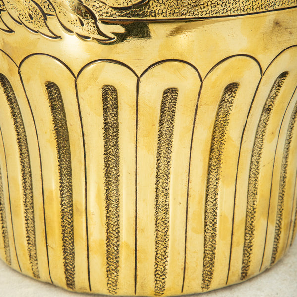 Brass Repousse Cachepot