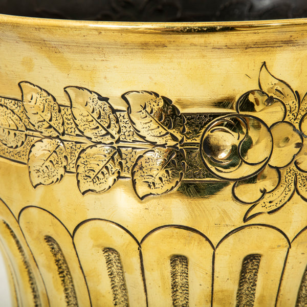 Brass Repousse Cachepot