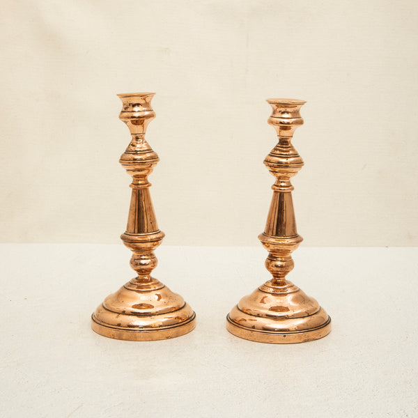 Pair of Copper Candlesticks