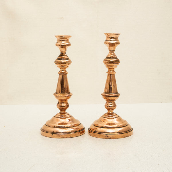 Pair of Copper Candlesticks