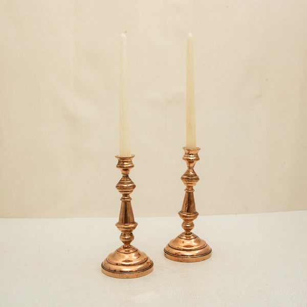 Pair of Copper Candlesticks