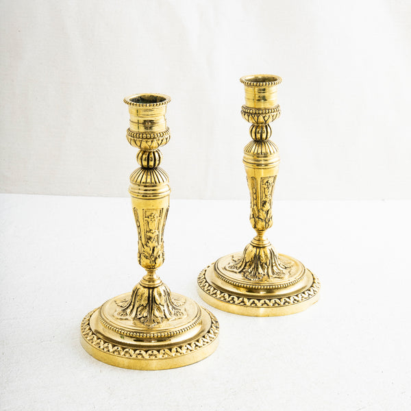 Pair of Bronze Candlesticks