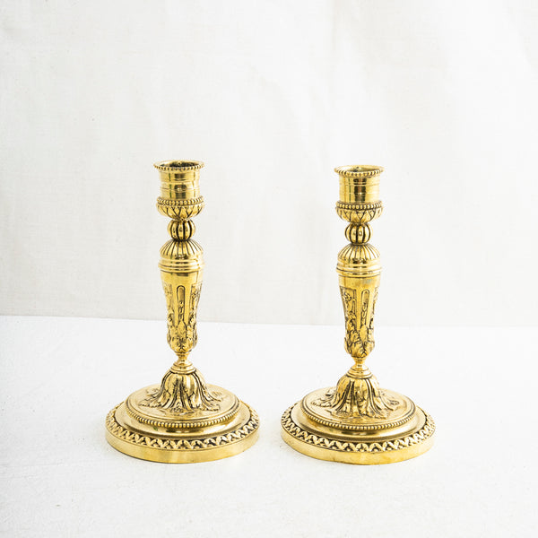 Pair of Bronze Candlesticks