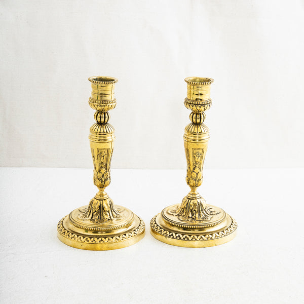 Pair of Bronze Candlesticks