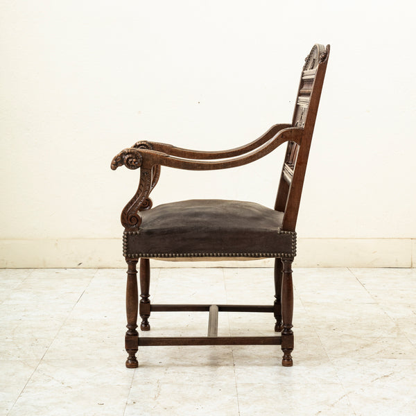 Walnut Armchair with Rams