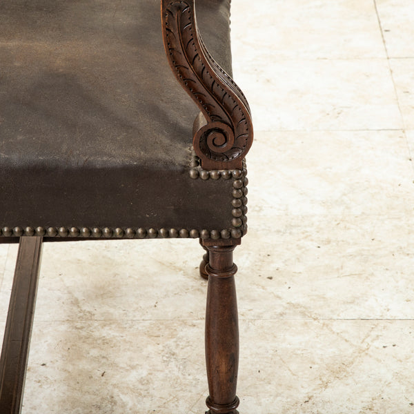 Walnut Armchair with Rams