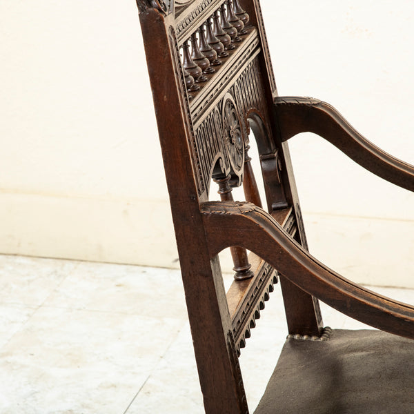 Walnut Armchair with Rams