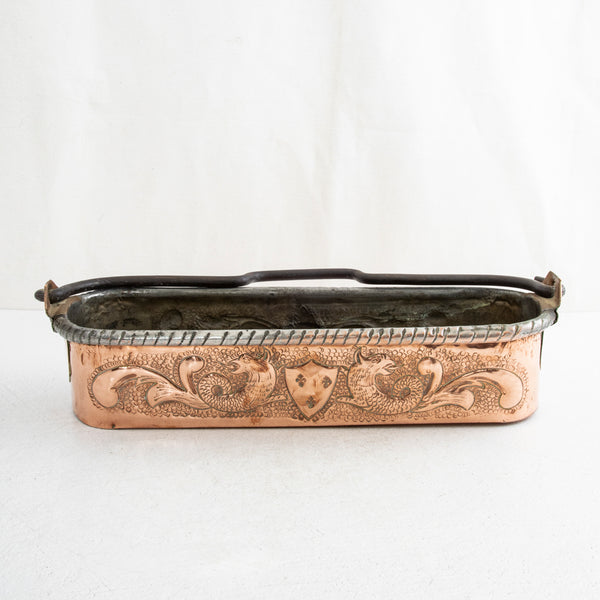 Copper Repousse Fish Pot