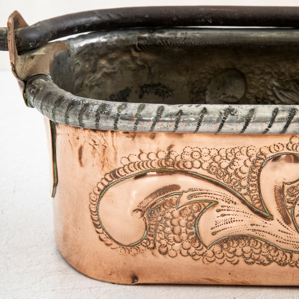 Copper Repousse Fish Pot