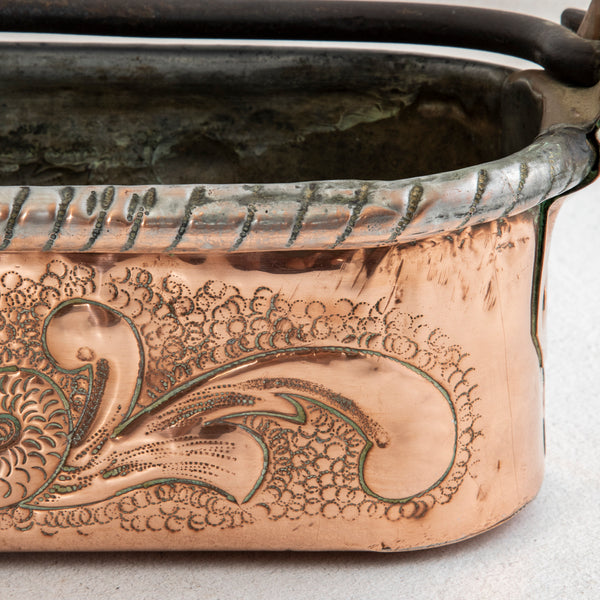 Copper Repousse Fish Pot