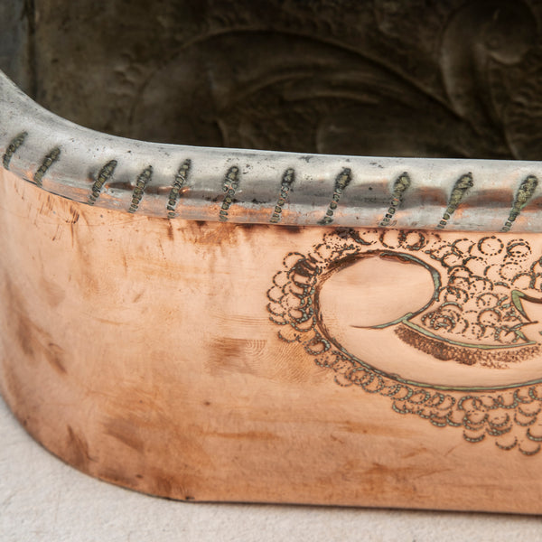 Copper Repousse Fish Pot