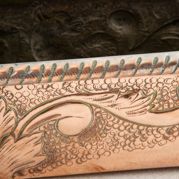 Copper Repousse Fish Pot
